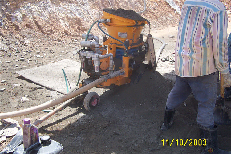 Concrete spraying machine in Indonesia